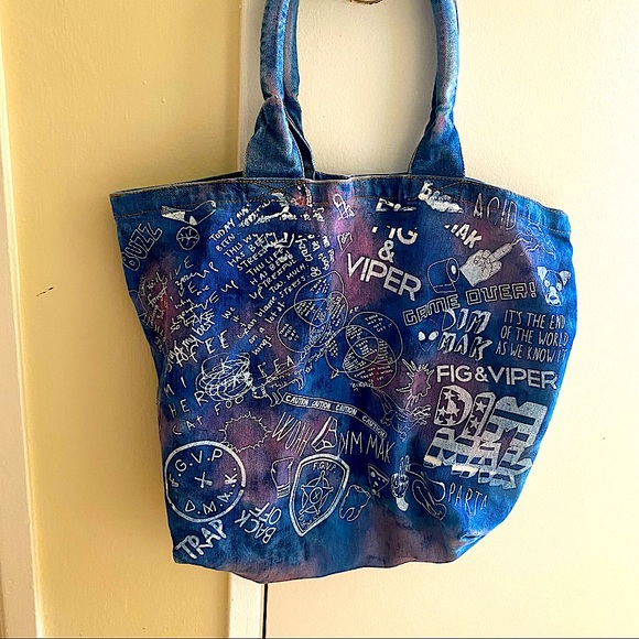 1/1 Fig & Viper x Up All Night x Dim Mak Jean Tote (+ signed Steve Aoki ticket) - Picture 2 of 13
